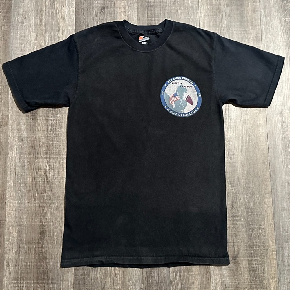 Men’s Small Black US Air Force 379th EMSG PERSCO Military Tee Shirt